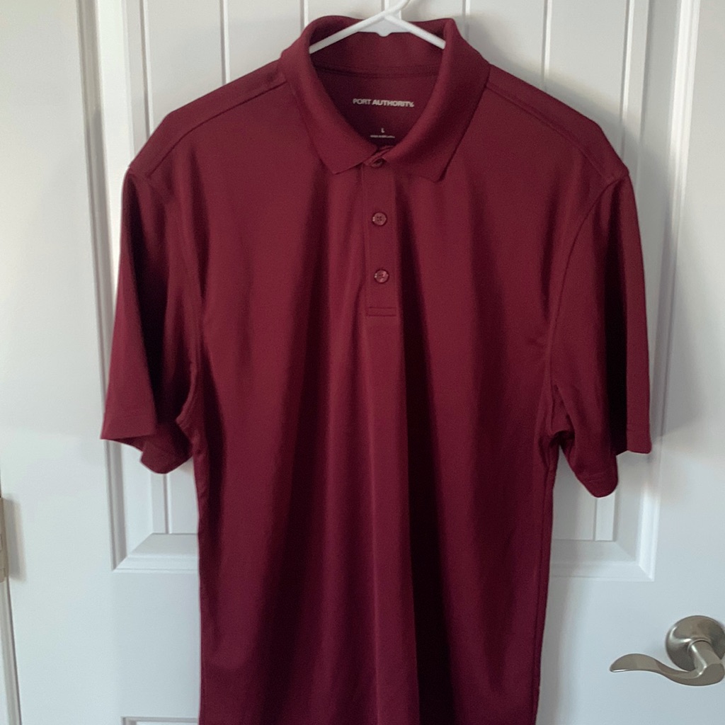 Brand New Maroon Port Authority Mens Polo  Large